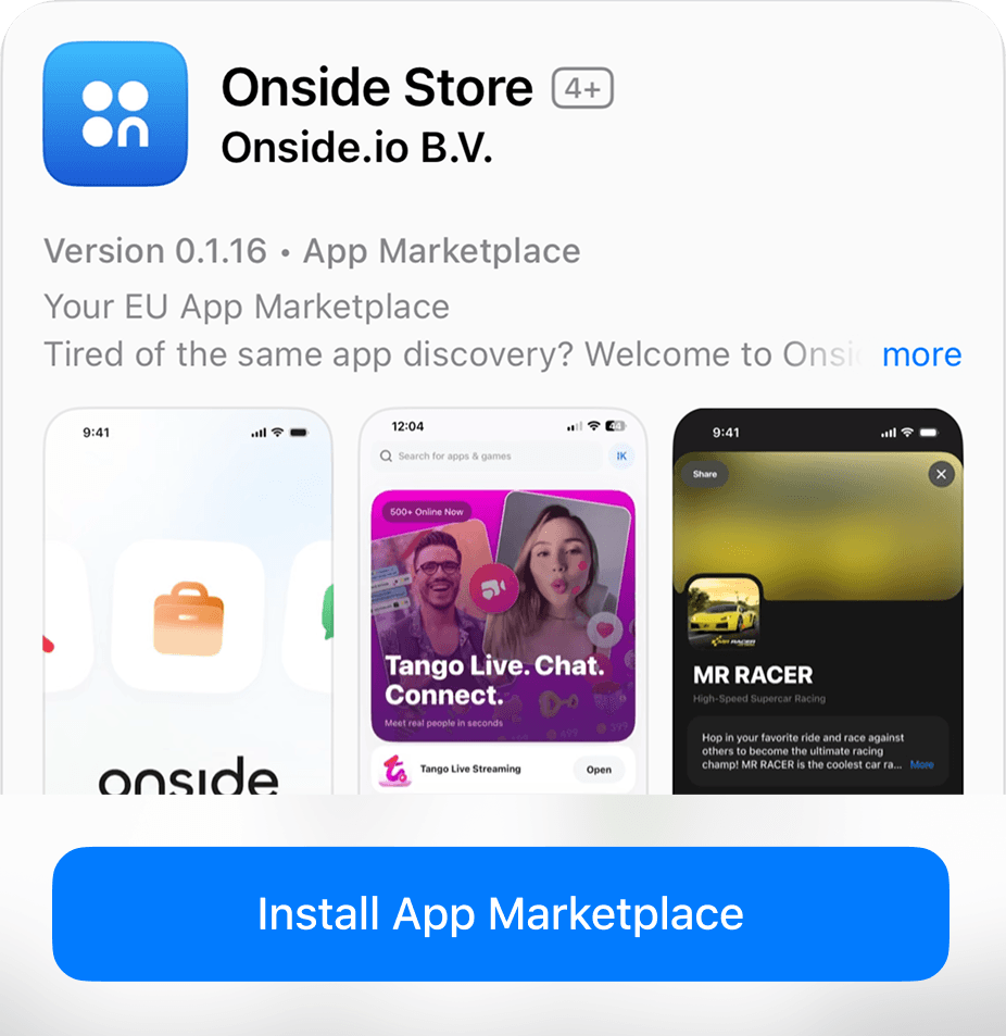 Complete - by tapping "Install App Marketplace"